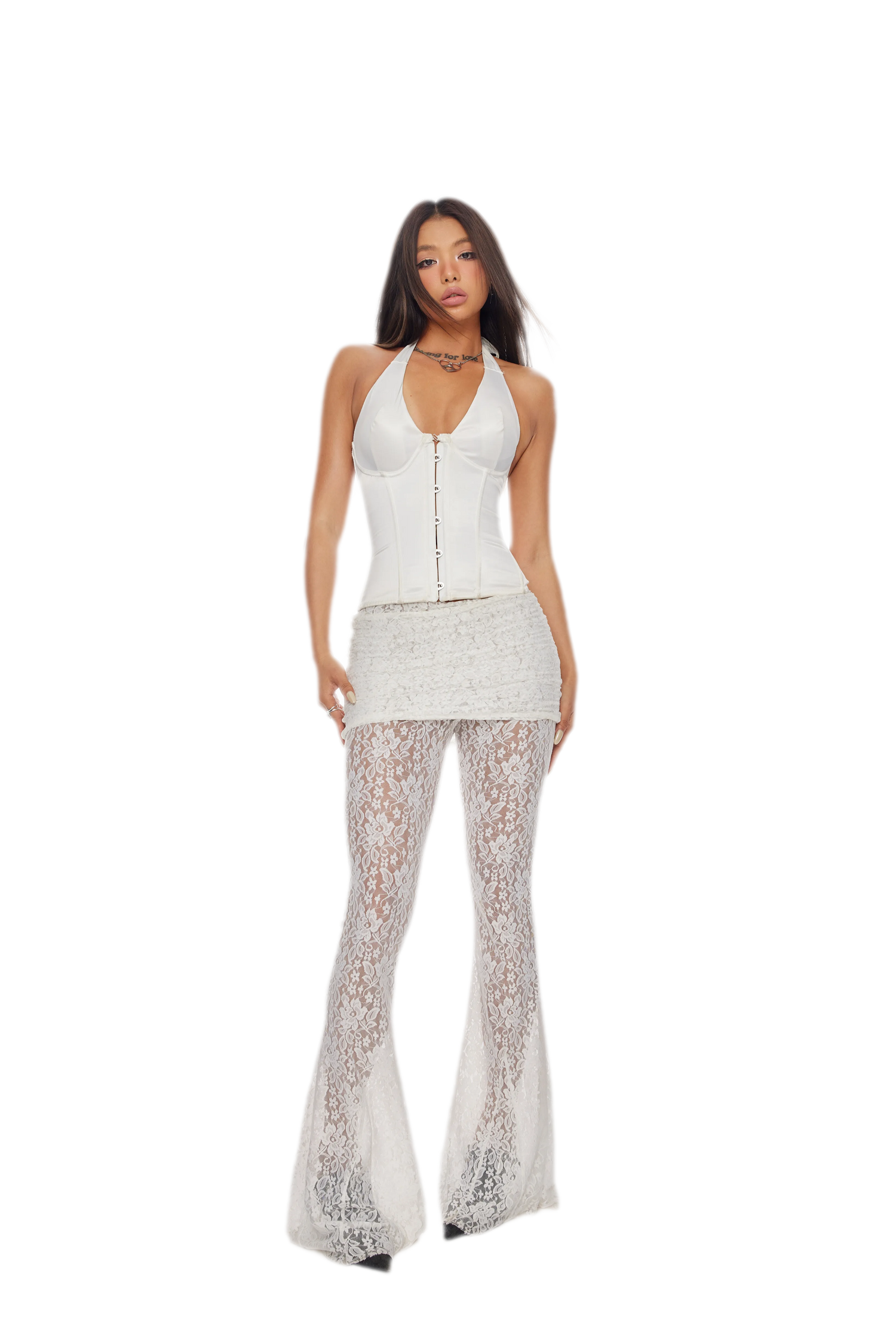 Satin Halter Corset Top