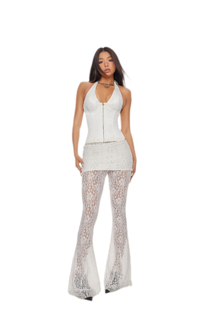 Satin Halter Corset Top