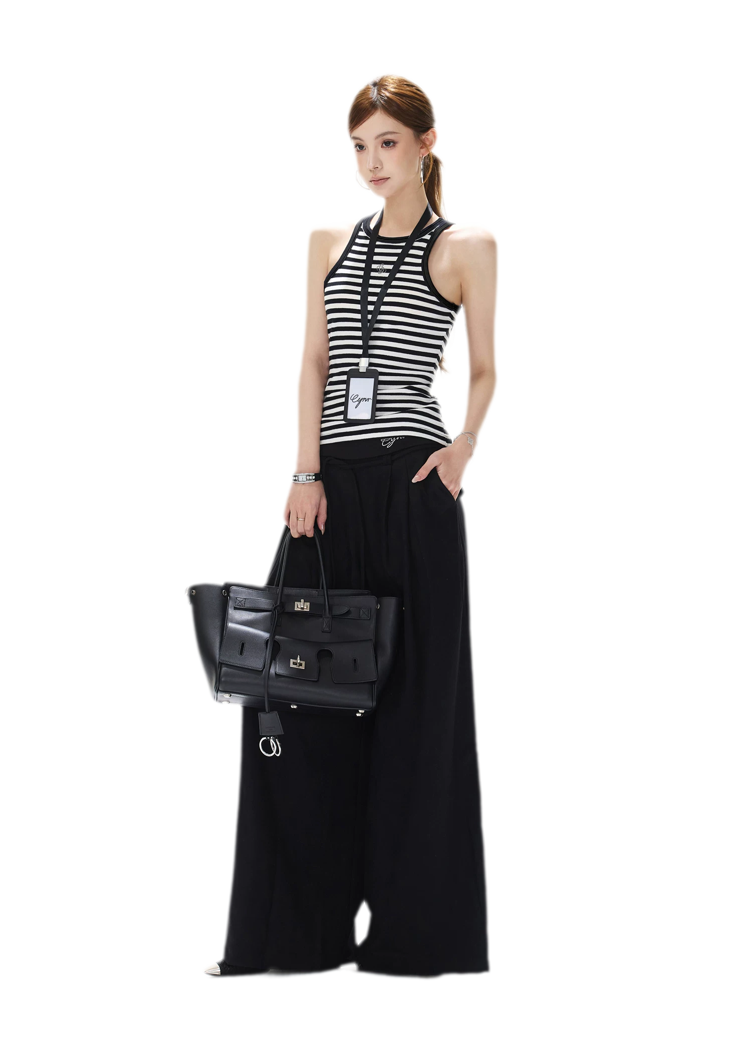 Striped Halter Rib Top