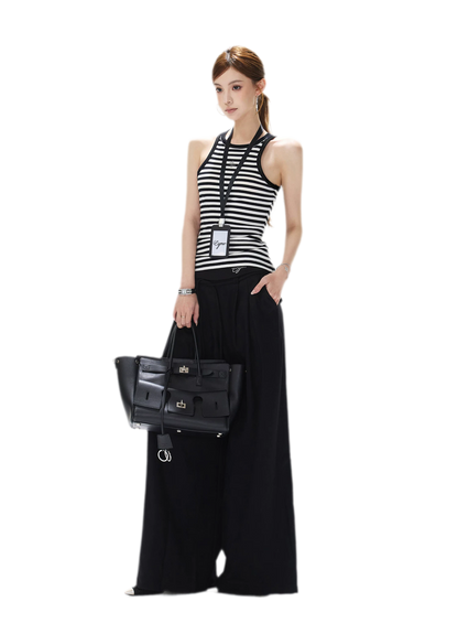 Striped Halter Rib Top