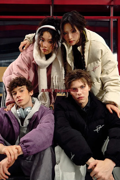 Suede Oversized Down Puffer Jacket