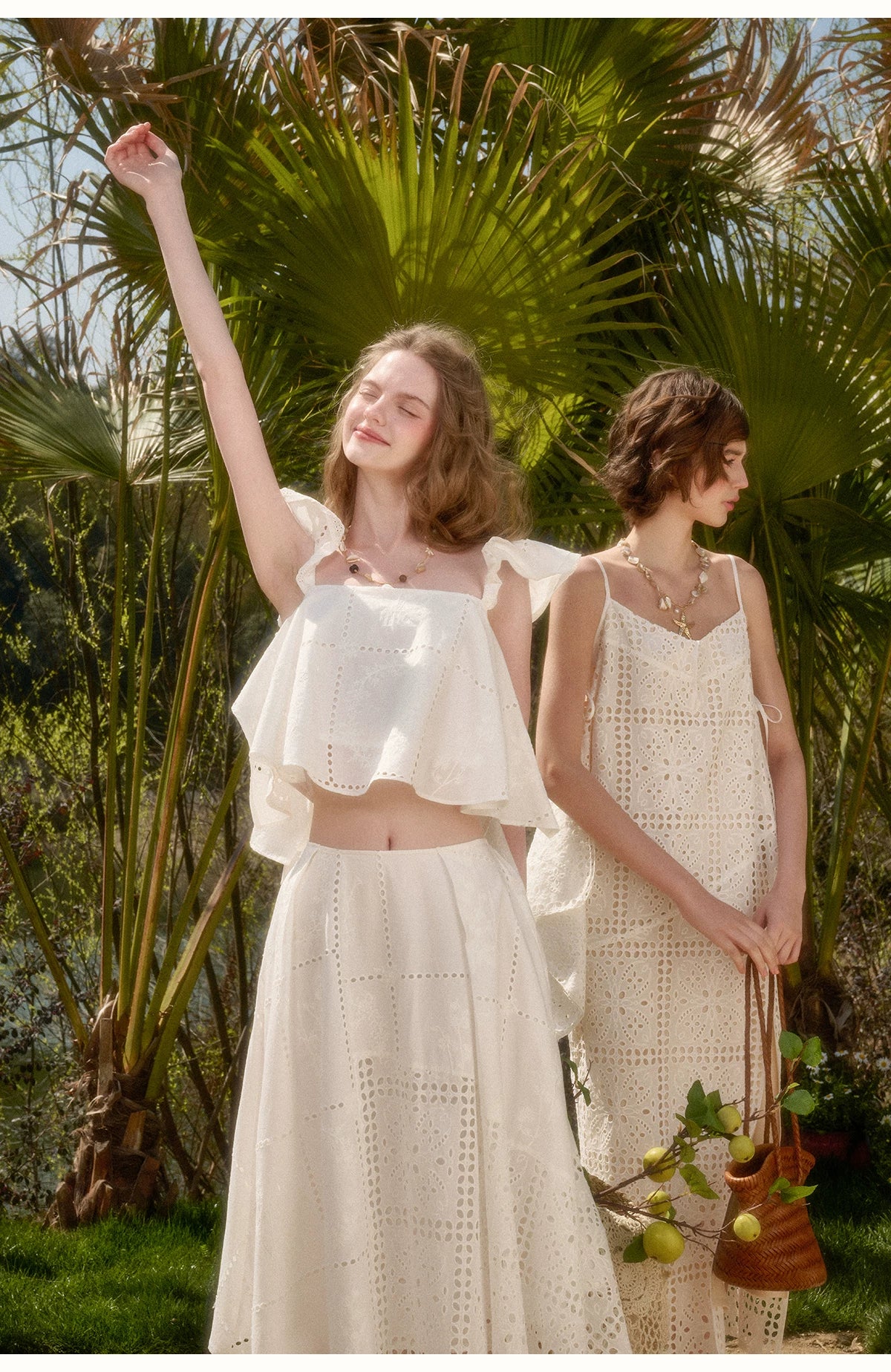 Clear White Embroidered Cotton Set