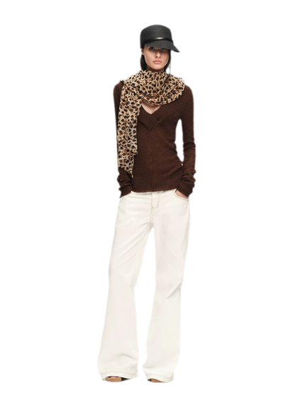 Contrast Stitch Flared Jeans