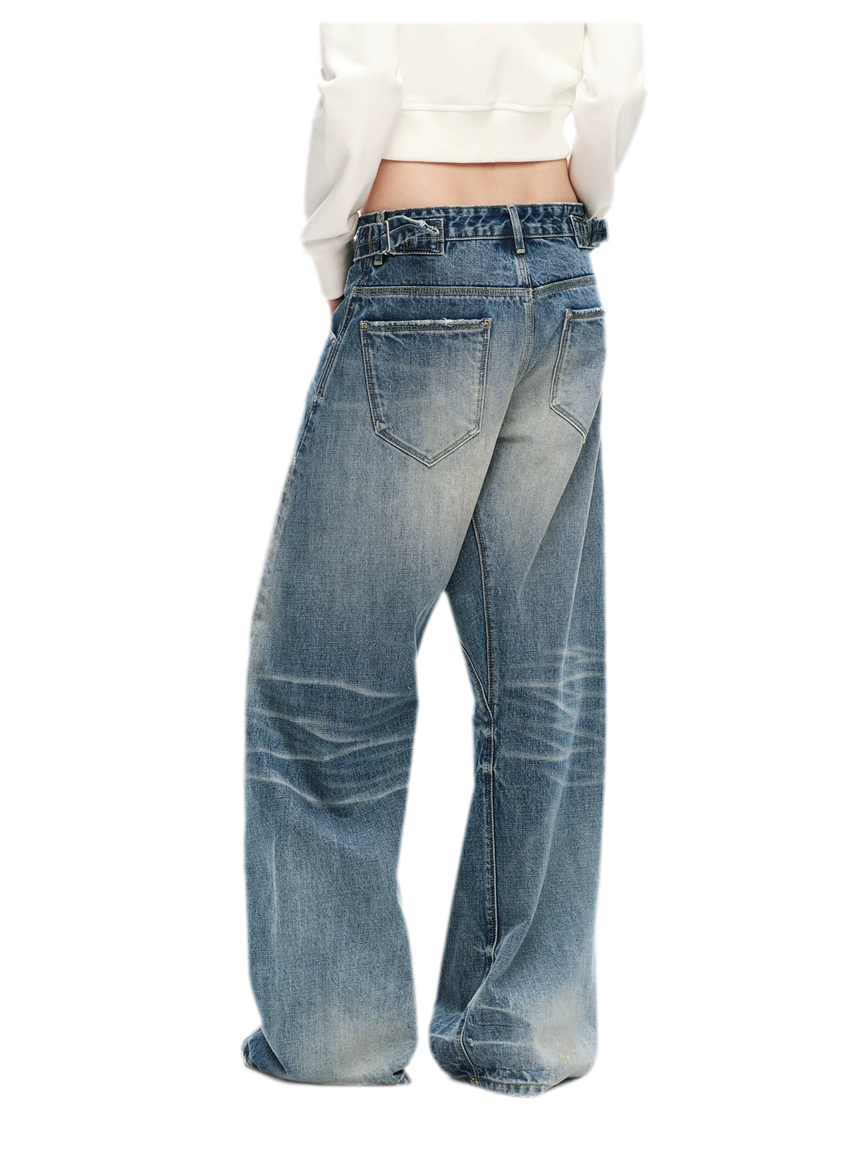 Vintage Washed Wide-Leg Jeans