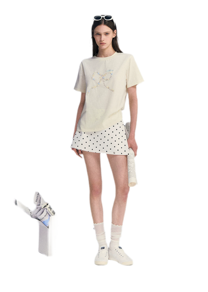 Polka Dot A-line Skort