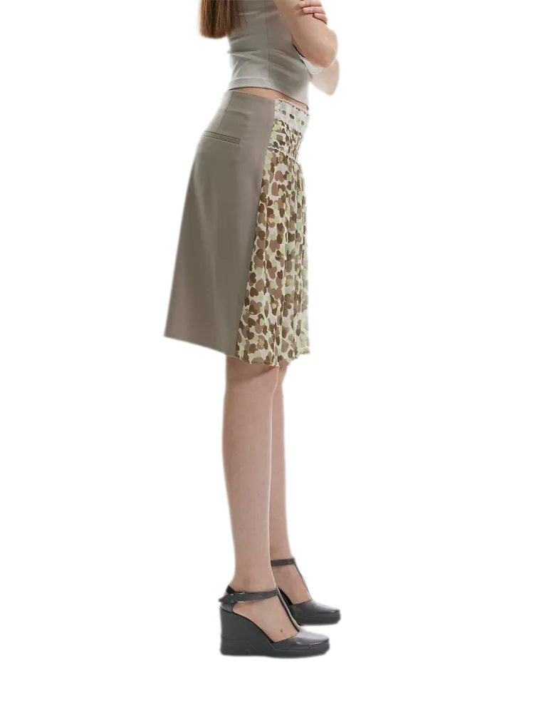 Chiffon Contrast A-Line Skirt