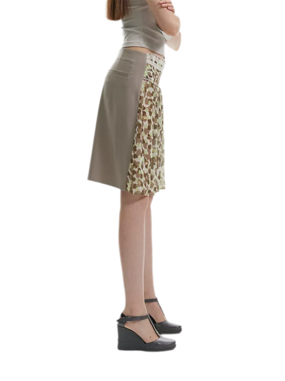 Chiffon Contrast A-Line Skirt