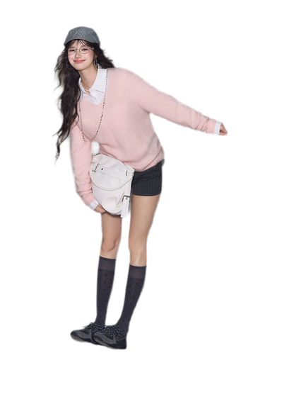 Brushed V-Neck Wool Sweater