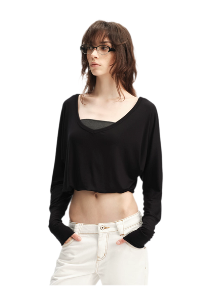 Lyocell Asymmetric Off-Shoulder Top