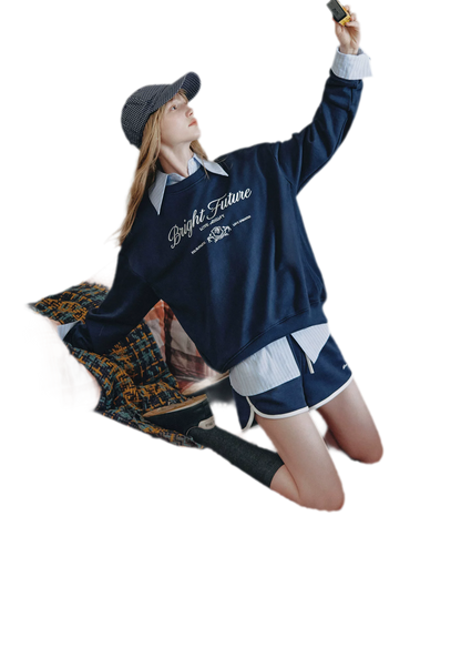 Embroidered Graphic Crewneck Sweatshirt
