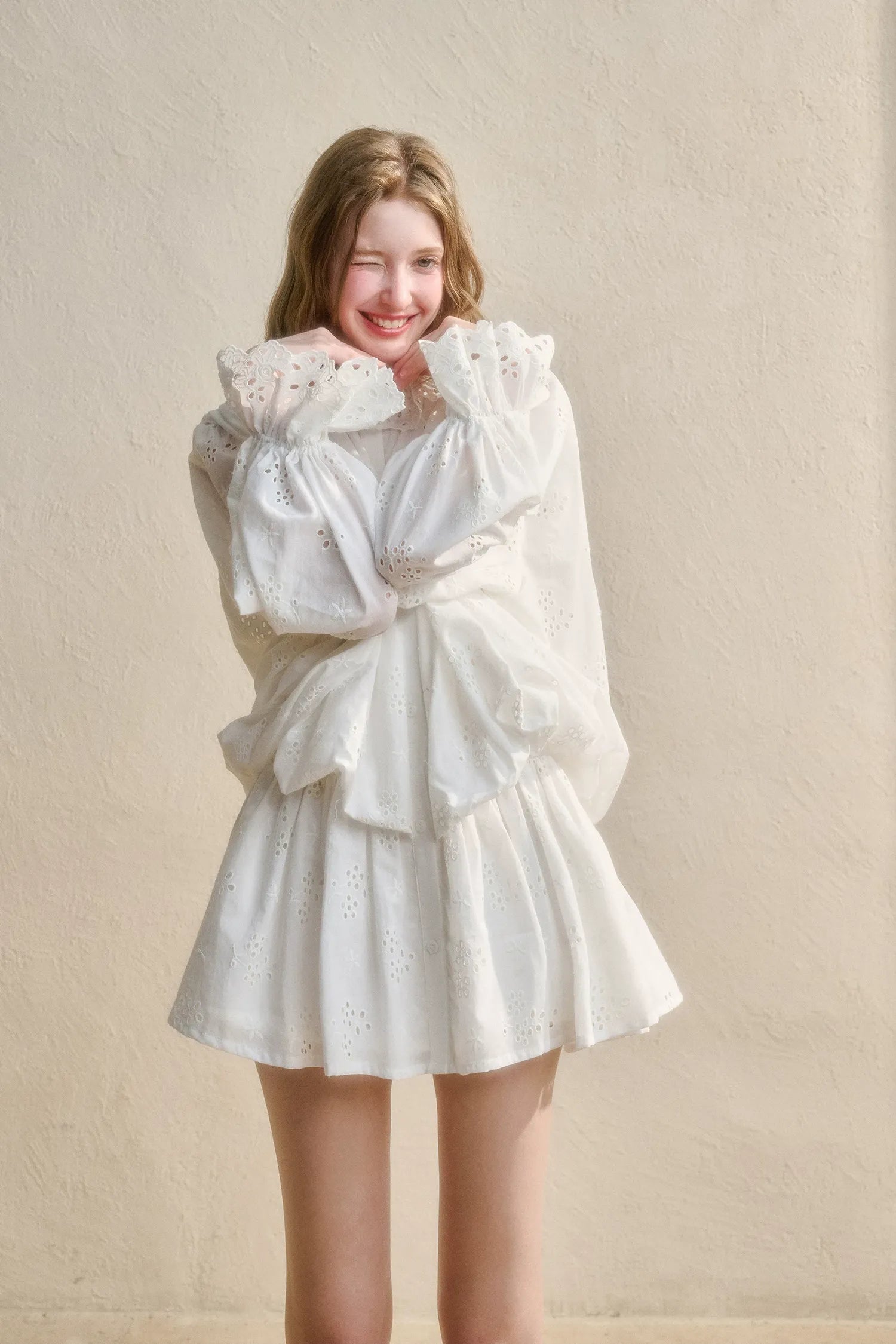 Embroidered Jacquard Shirt Dress