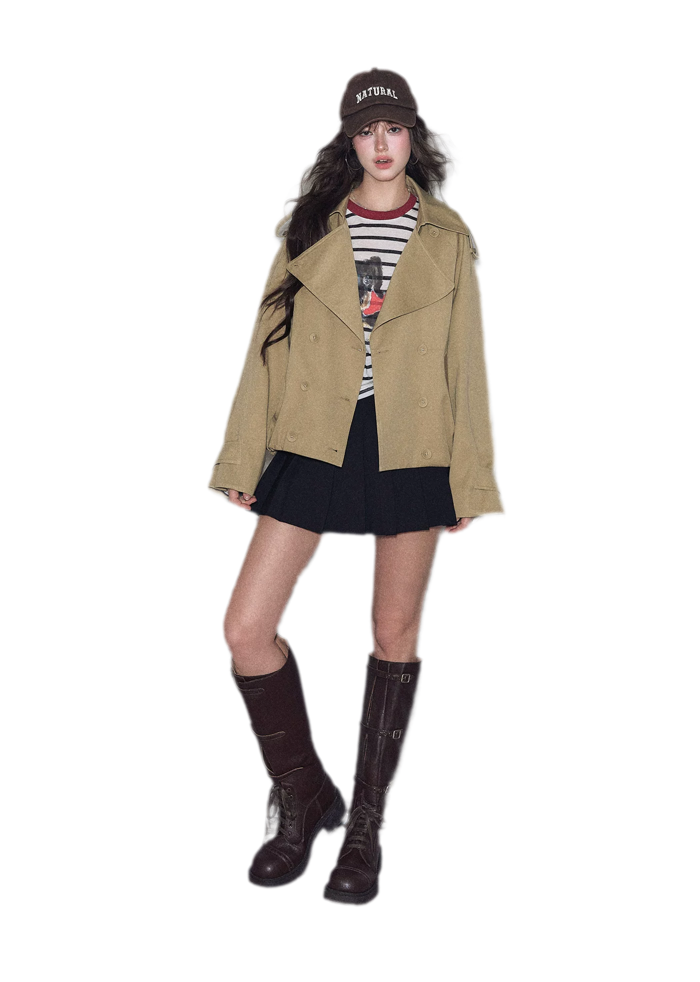 Asymmetrical Pleated A-Line Skort