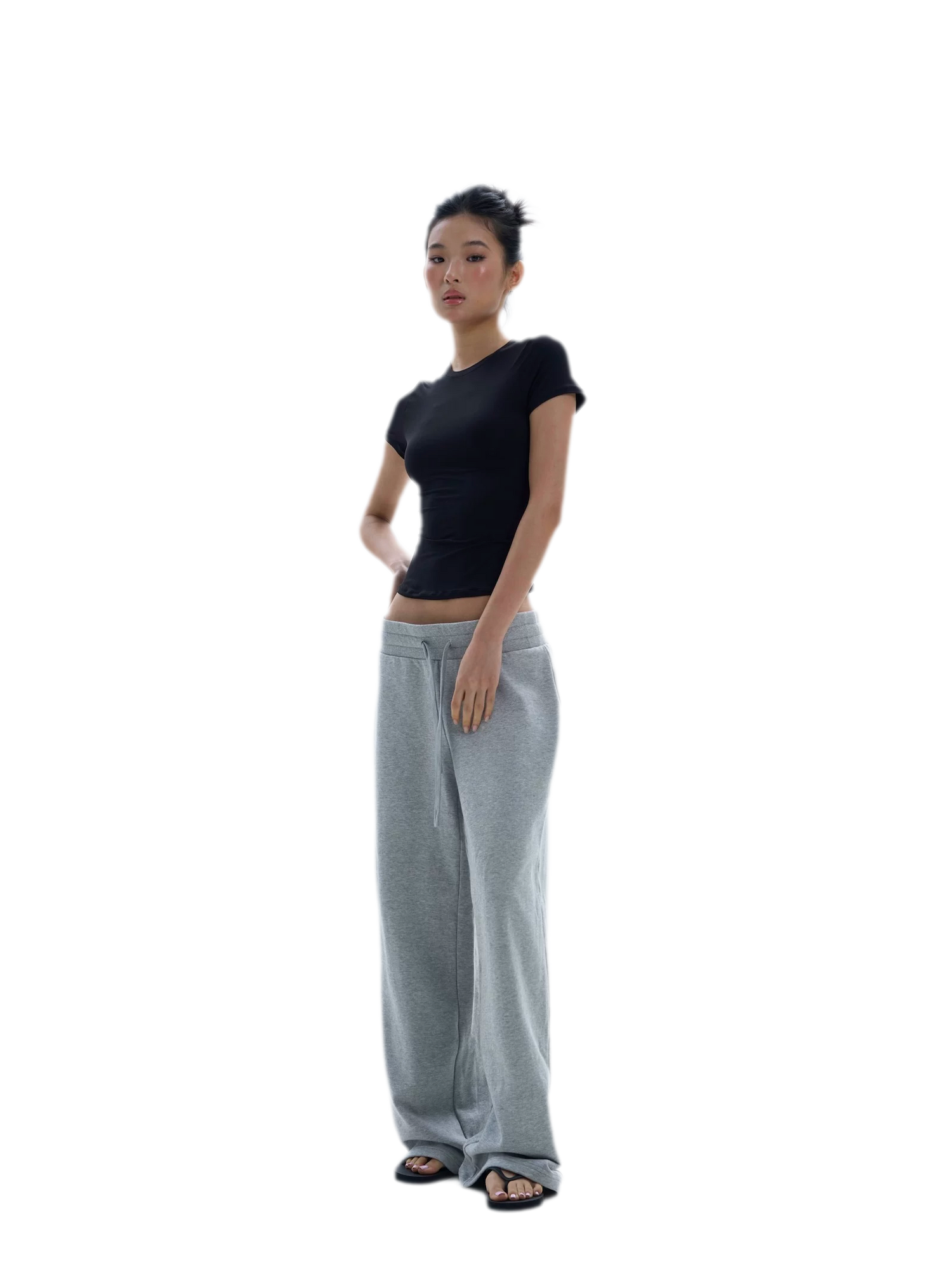 Wide-Leg Drawstring Sweatpants