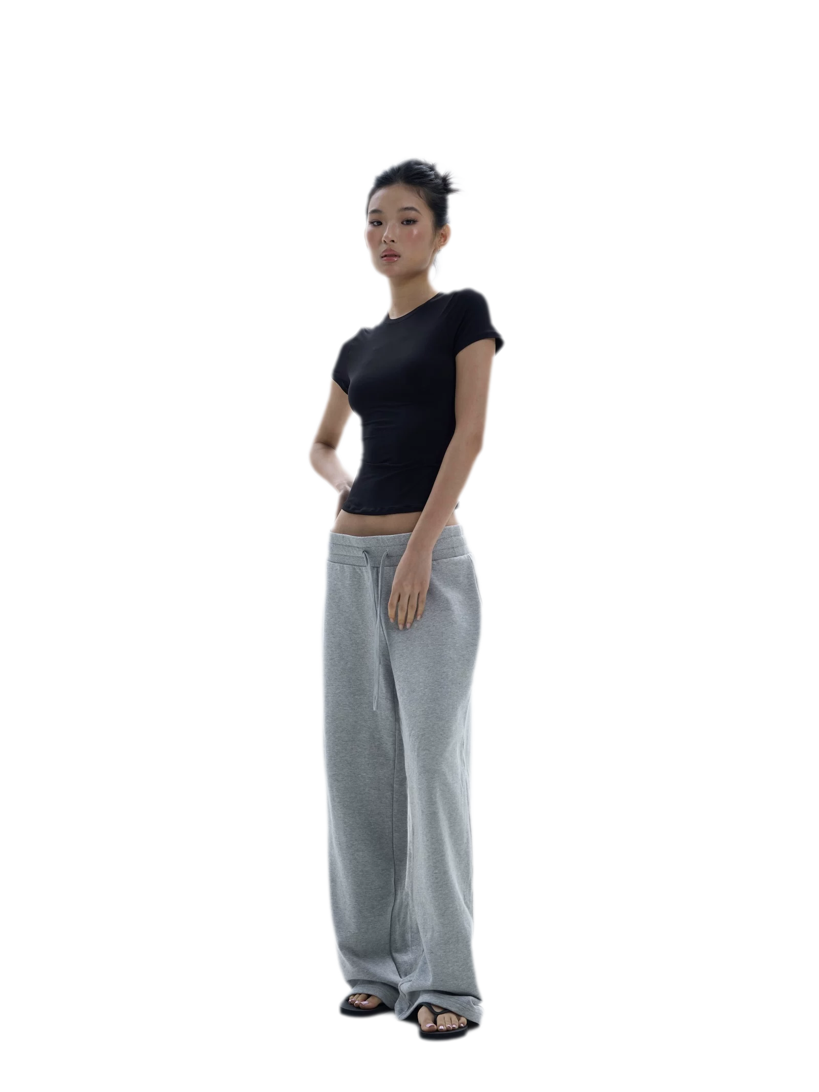 Wide-Leg Drawstring Sweatpants