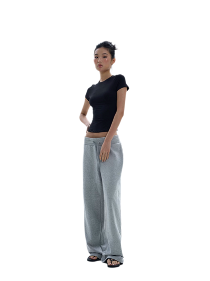 Wide-Leg Drawstring Sweatpants