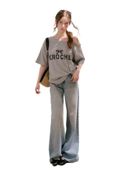Off-Shoulder Logo T-Shirt