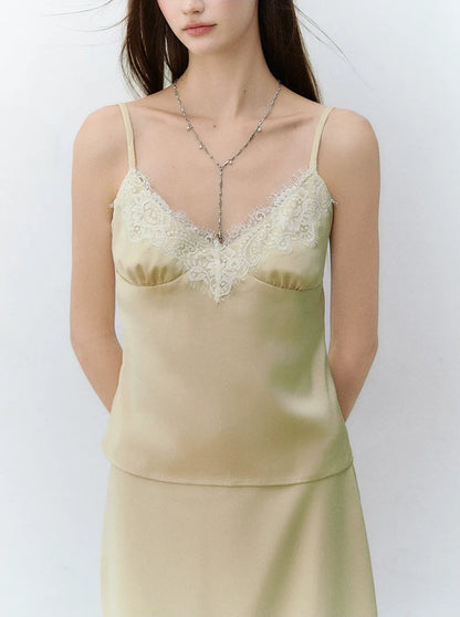 Southern France Polka Dot Lace Camisole &amp; Skirt