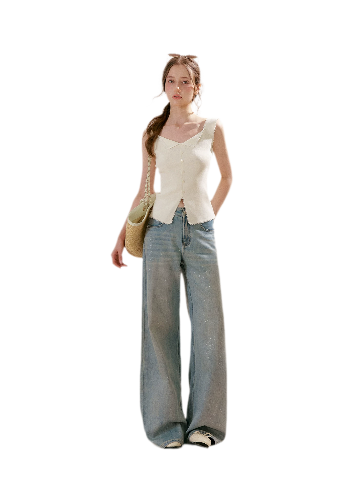Sparkling Galaxy Wide-Leg Jeans