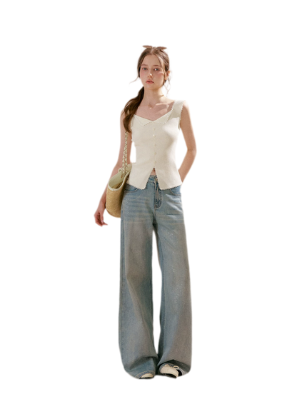 Sparkling Galaxy Wide-Leg Jeans