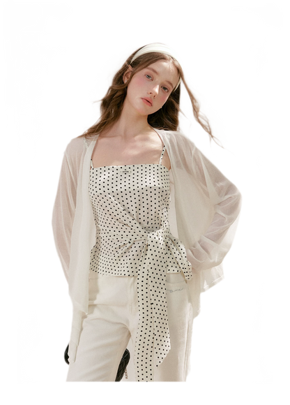 Airy Layered Short Knit Cardigan
