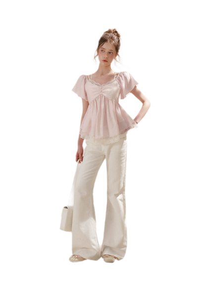 Embroidered Flared Jeans
