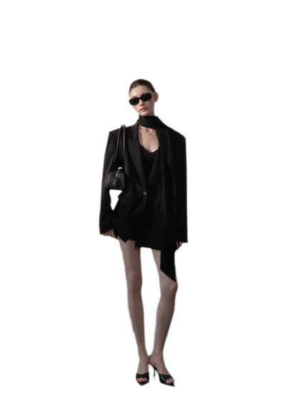 Satin Sash Relaxed Blazer