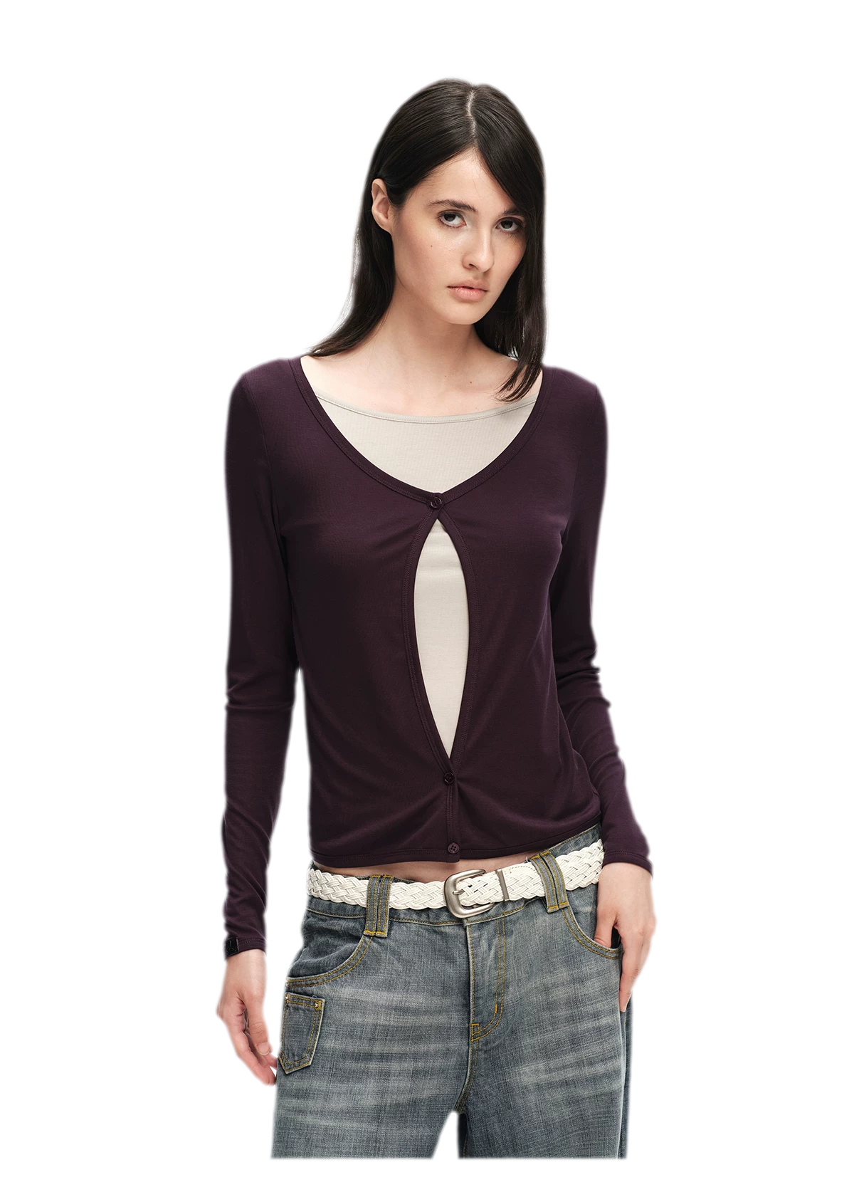Lyocell Faux Two-Piece Top