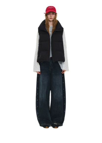 Lightweight Stand Collar Down Vest