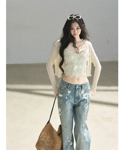 Lace Camisole Knit Set