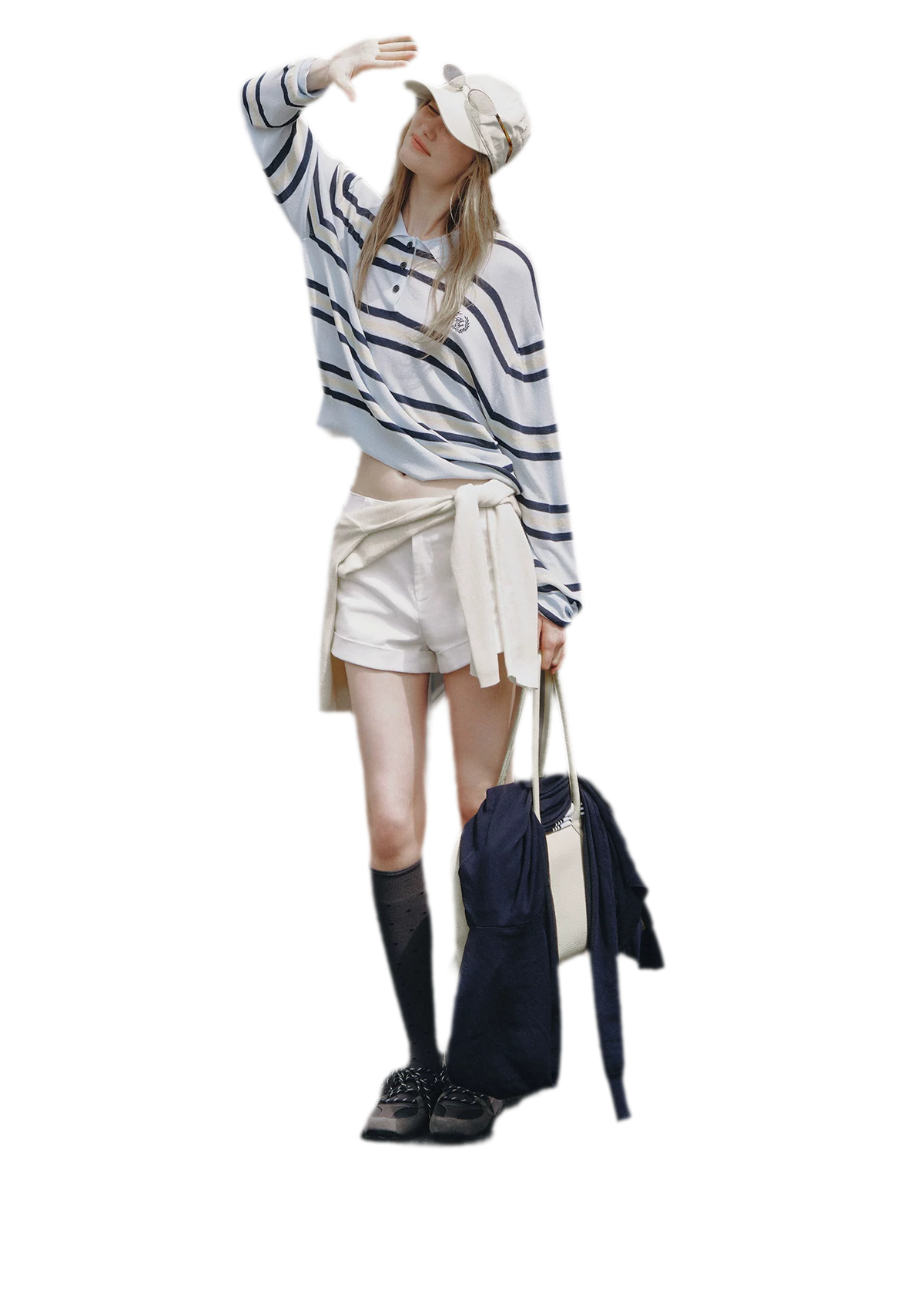 Contrast Striped Embroidered Polo Shirt