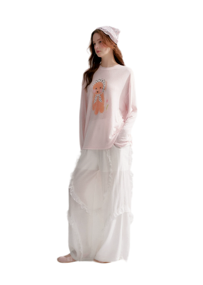 Lyocell Puppy Print Tee