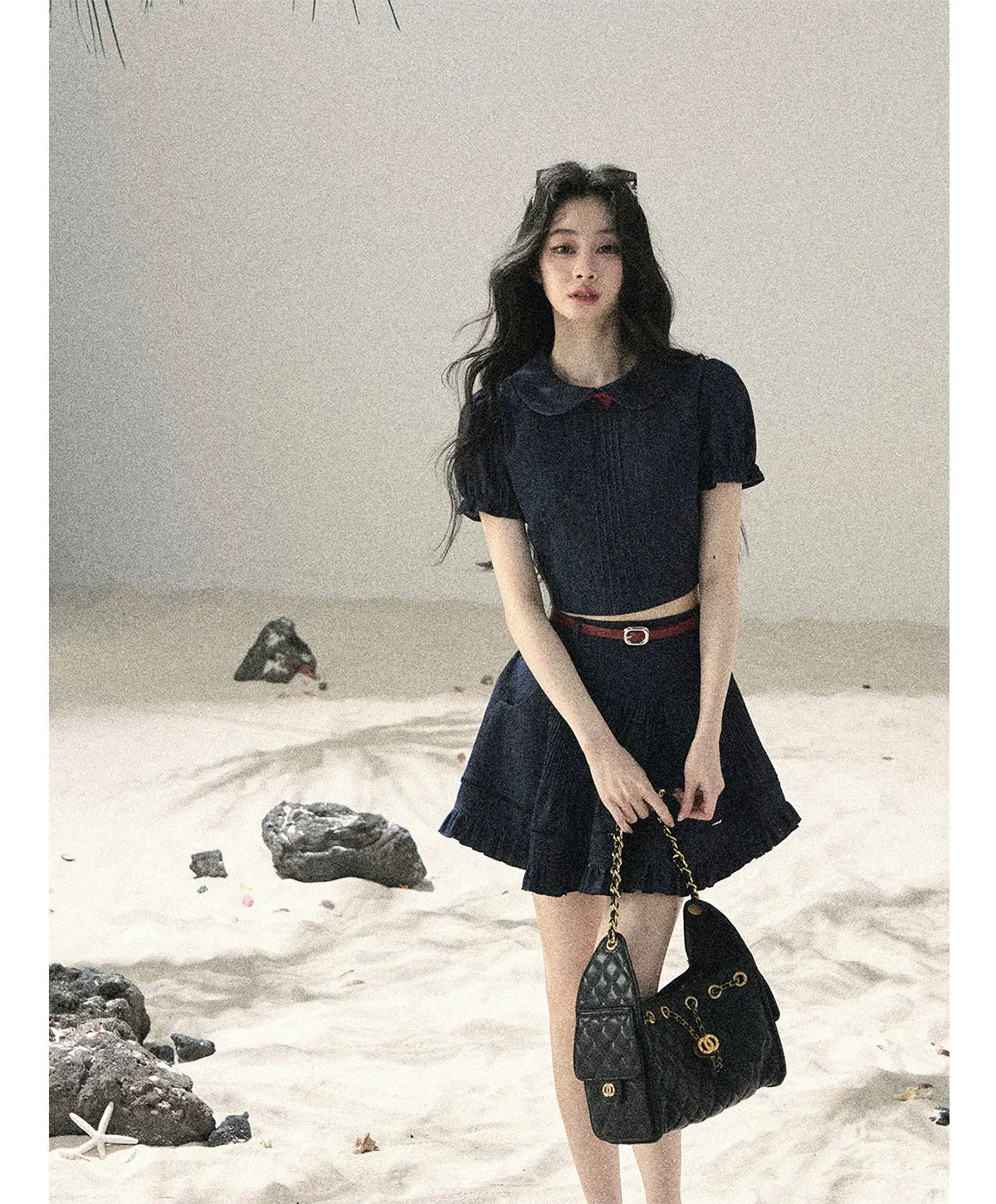 Seaside Pintuck Denim Set