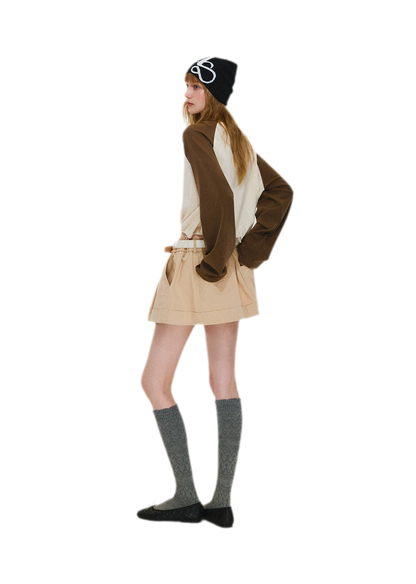 Structured Cotton Bubble Skort