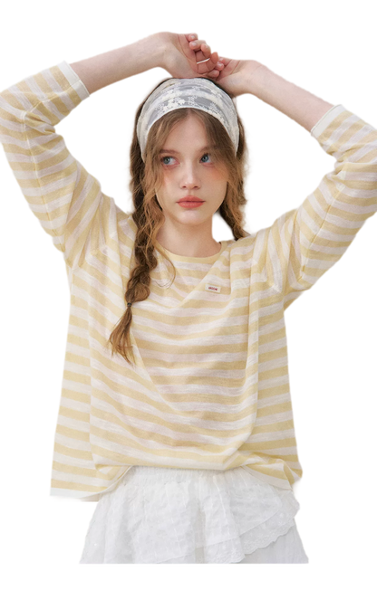 Striped Open-Back Cover-Up