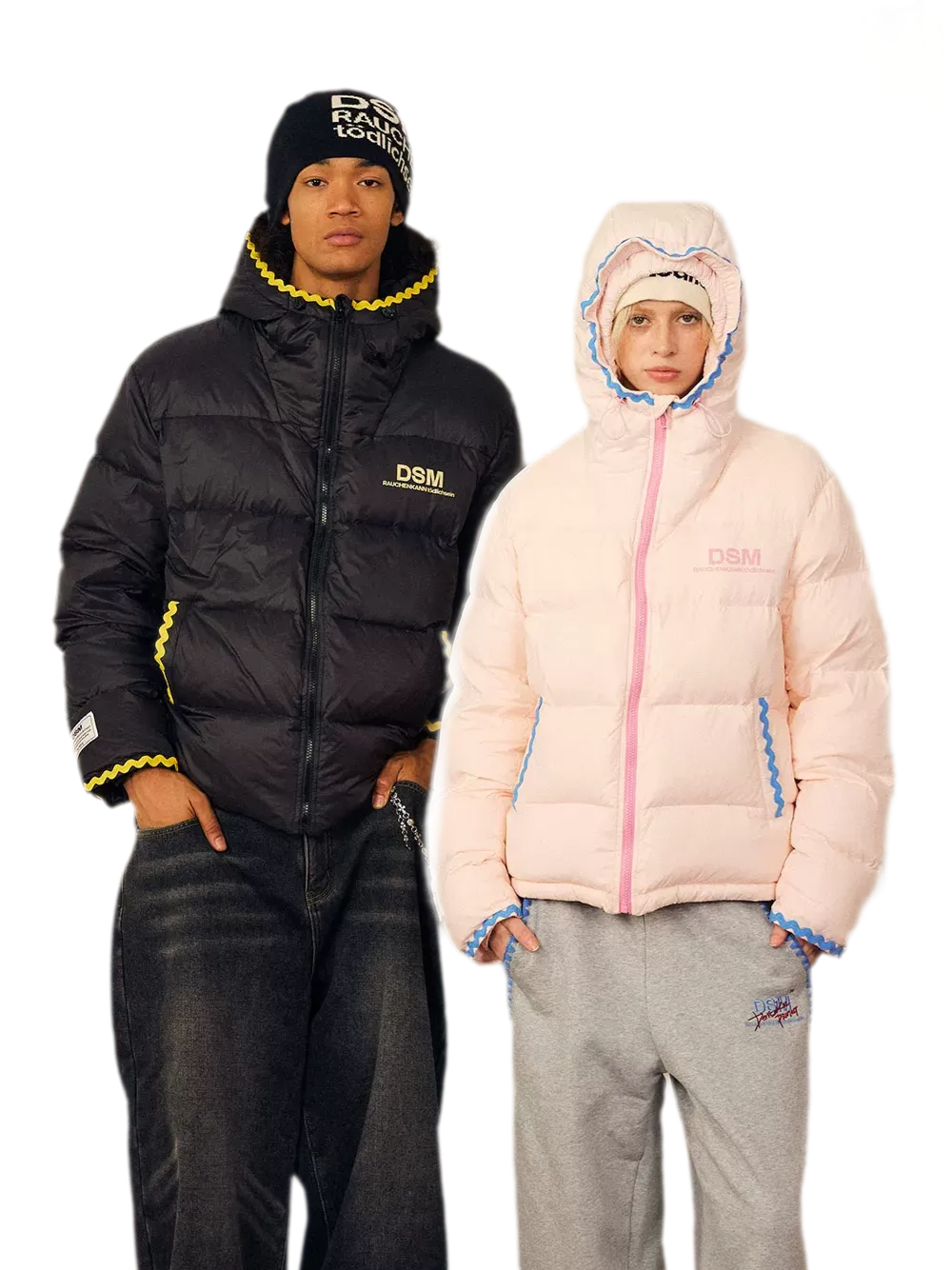 Shell Embroidered Hooded Down Jacket