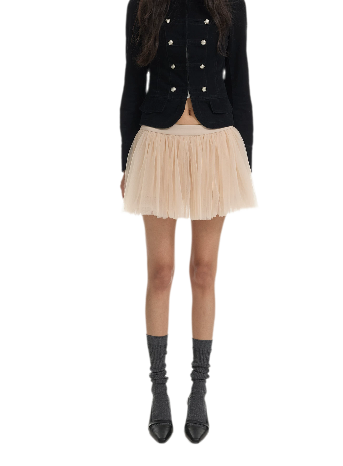 Layered Tulle A-Line Skirt
