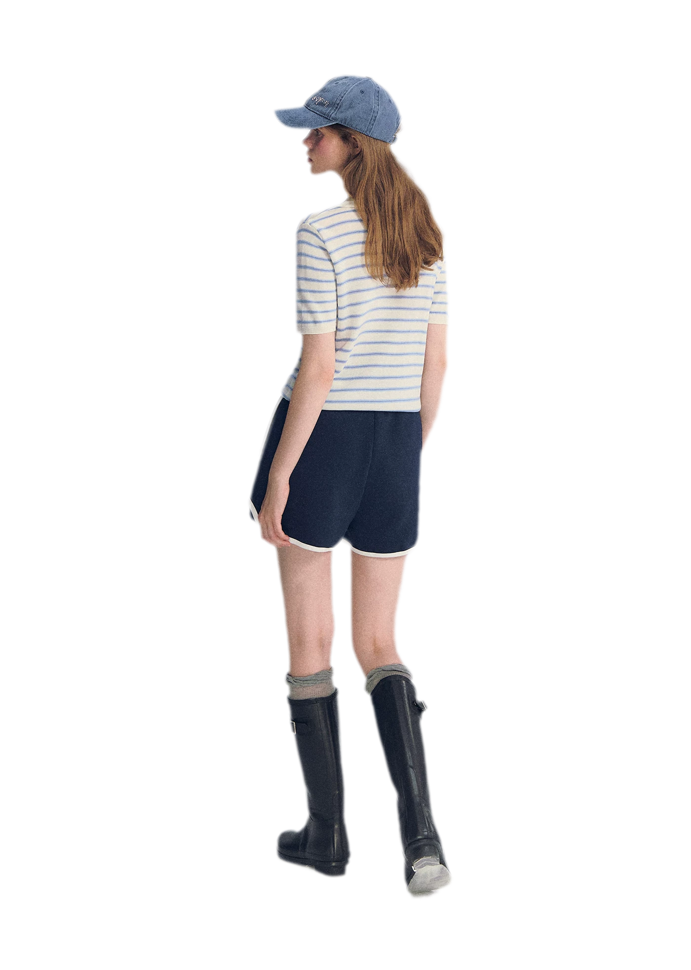 Embroidered Piping Shorts