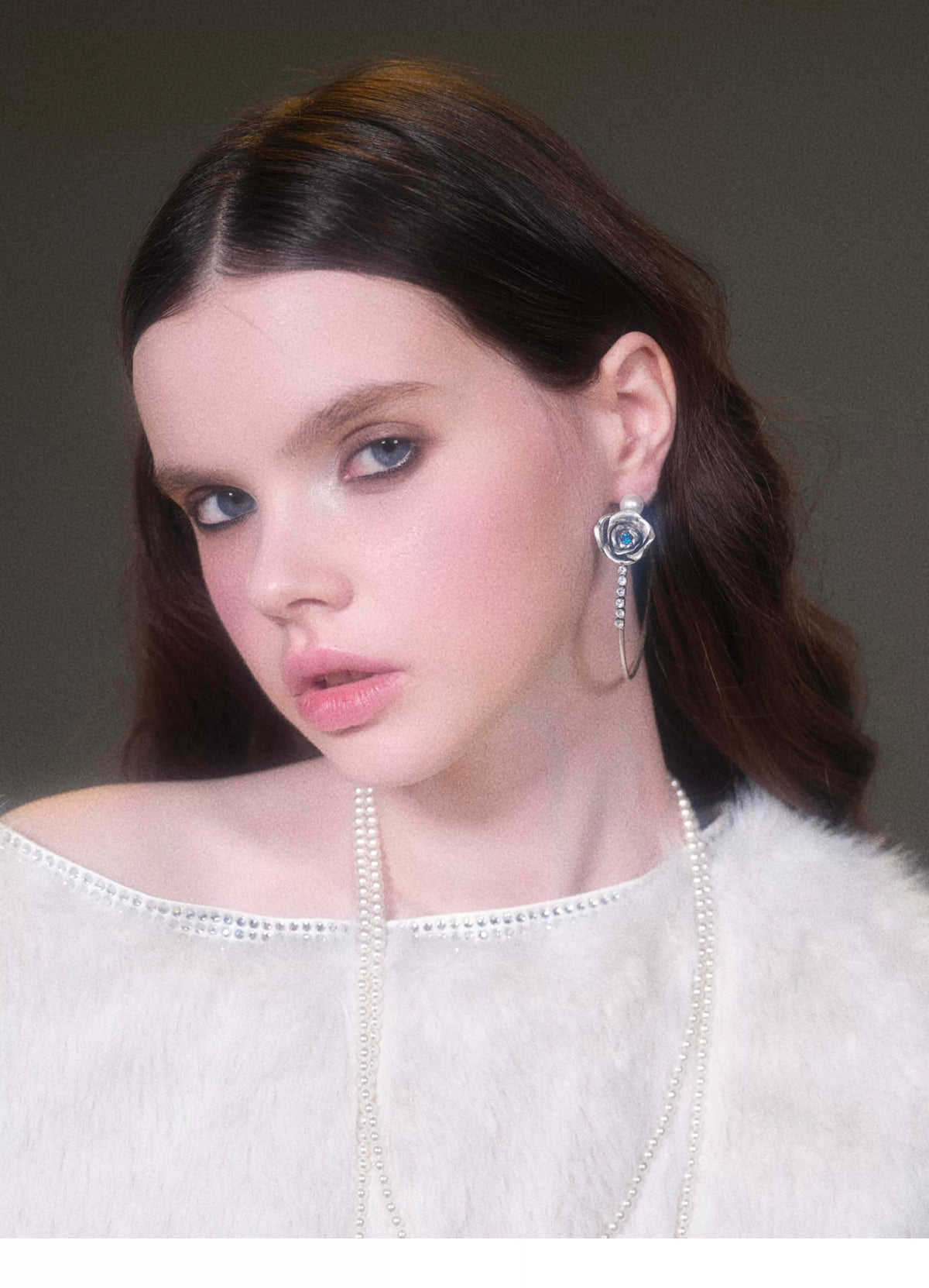 Crystal Floral Hoop Earrings