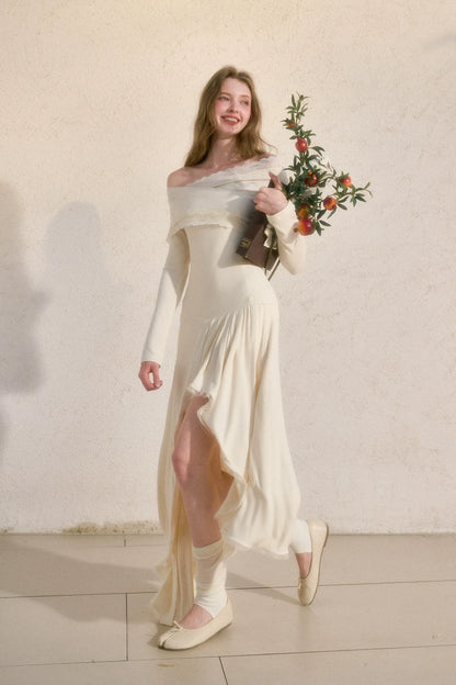 Lace One-Shoulder Fitted Dress
