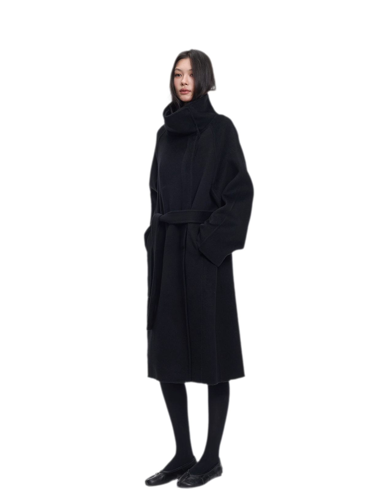 Double-Faced Wool Belted Coat