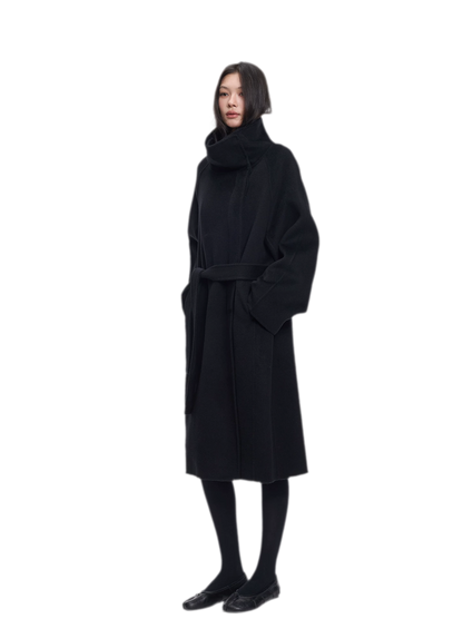 Double-Faced Wool Belted Coat