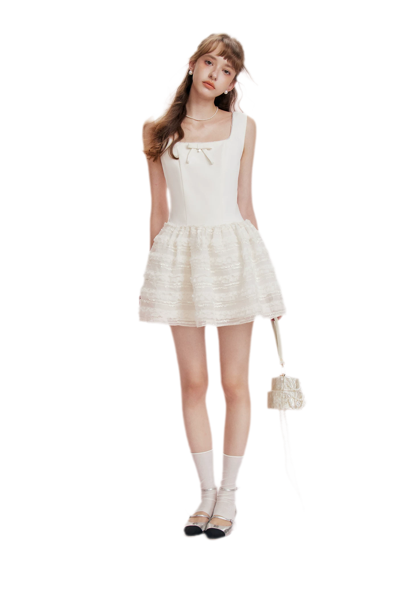 Matte Bow A-Line Dress