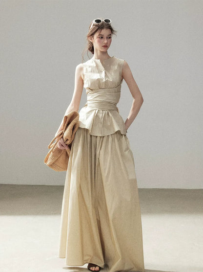 Lace Trim Skirt Set