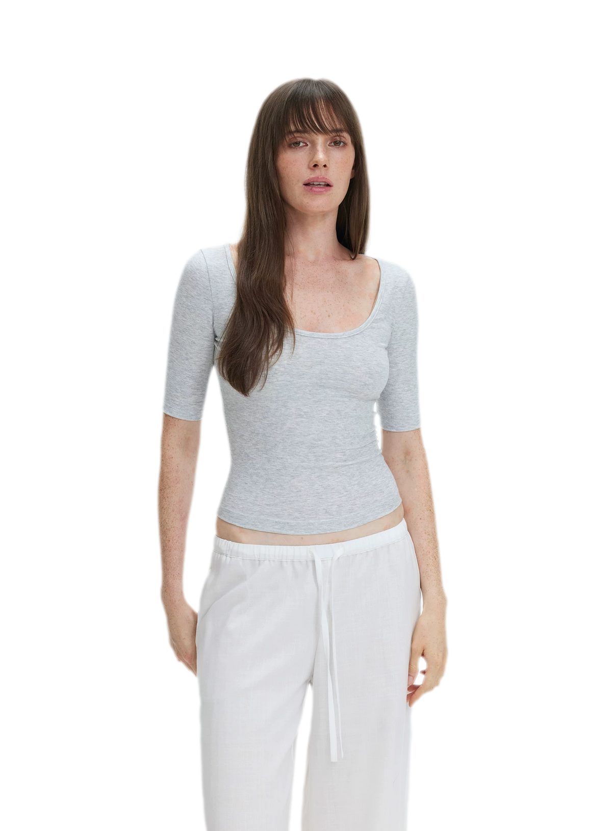Soft U-Neck Slim-Fit T-Shirt