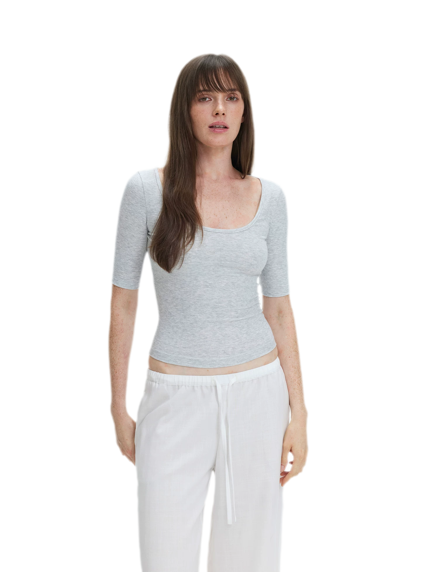 Soft U-Neck Slim-Fit T-Shirt