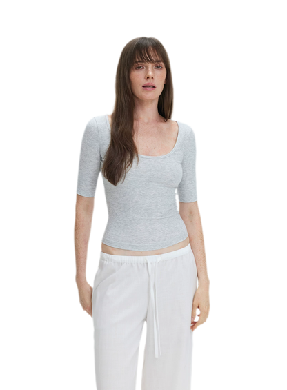 Soft U-Neck Slim-Fit T-Shirt