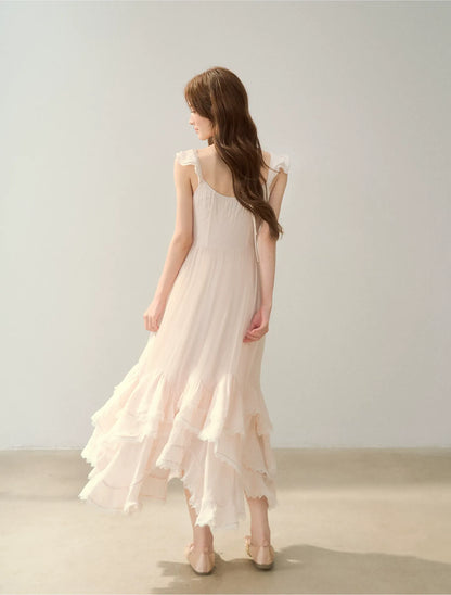 Soft Drape Ruffle Dress