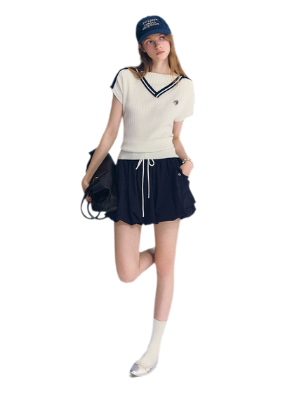 Contrast Trim Knit Top