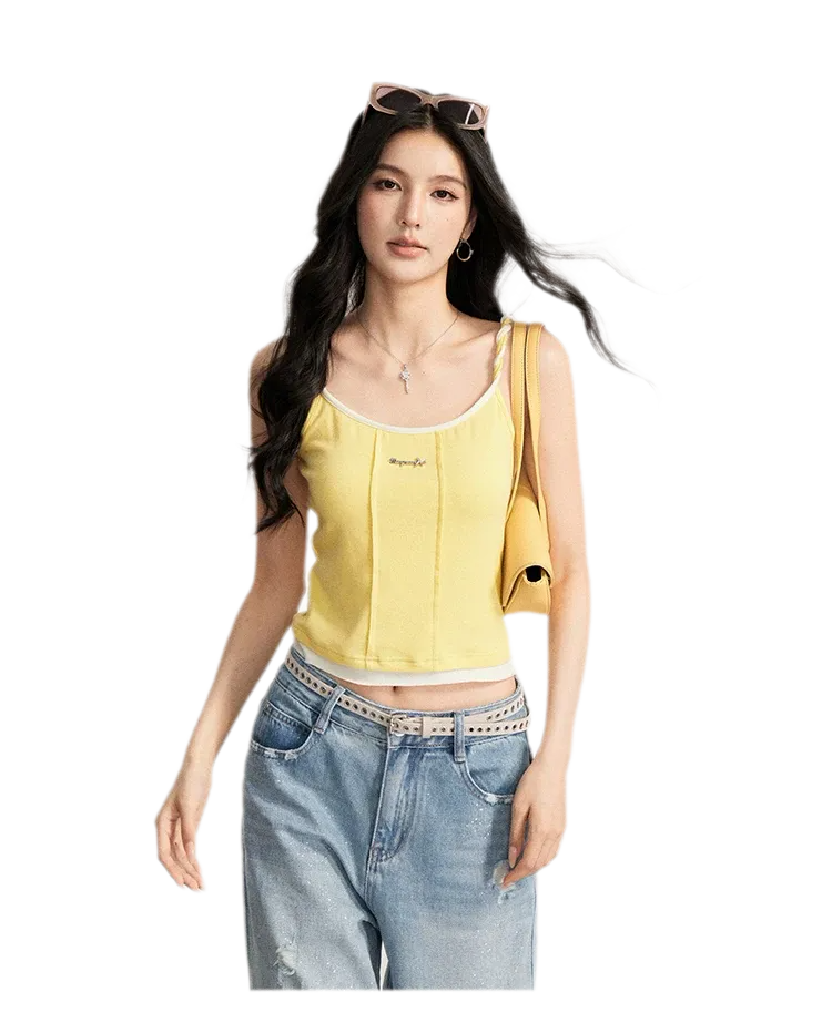 Colorblock Cable Knit Camisole