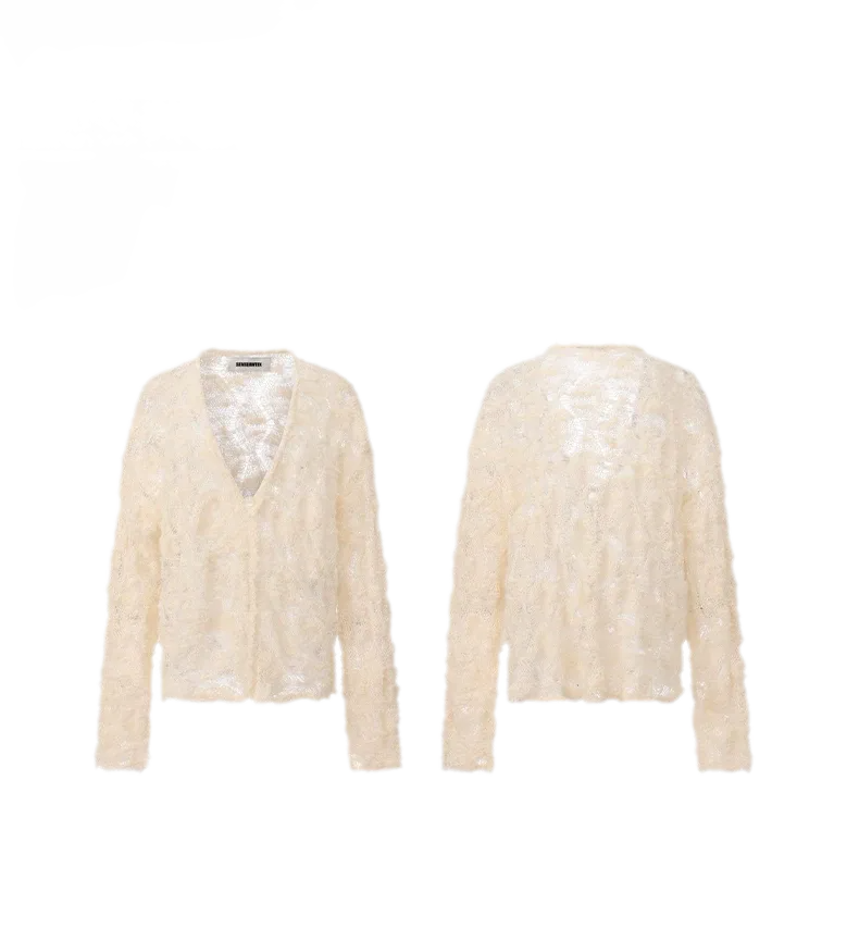 Mohair Alpaca Textured Cardigan